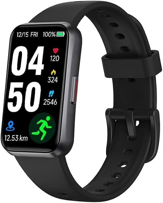 Fitness Trackers,Heart Rate Blood Oxygen Sleep Monitor,1.47‘’ OLED Display,Calorie Pedometer Steps Counter Activity watchs,Smart Band 24/7 Health Monitoring(Black)