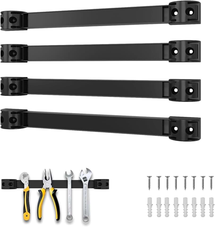 12" Magnetic Tool Holder, 4 Pack PVC-Coated Heavy Duty for Garage | Strong Magnetic Hold Rust Resistant Easy Install, Fits Wrenches, Hammers, Pliers &amp; Screwdrivers