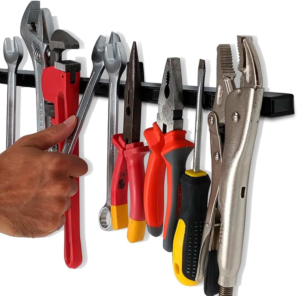 HMmagnets 24" Heavy-Duty Magnetic Tool Holder (Upgraded Version) - Extremely Powerful Magnetic Pull Force to Hold Heavy Tools - Professional Space-Saving Magnetic Bar - Tool Organizer Rack/Strip