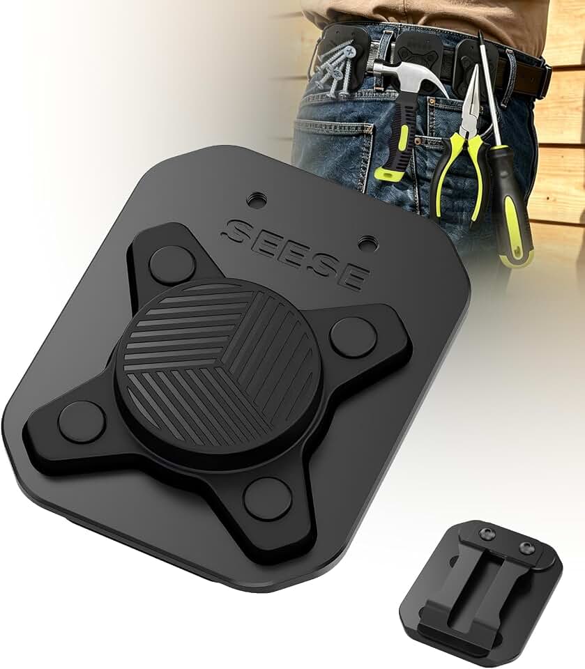 SEESE Strong Magnetic Tool Holder: Magnetic Belt Clip for Power Tools &amp; Hand Tools, Anti-Fall Secure Grip for Home Improvement, Workshop, Electrician