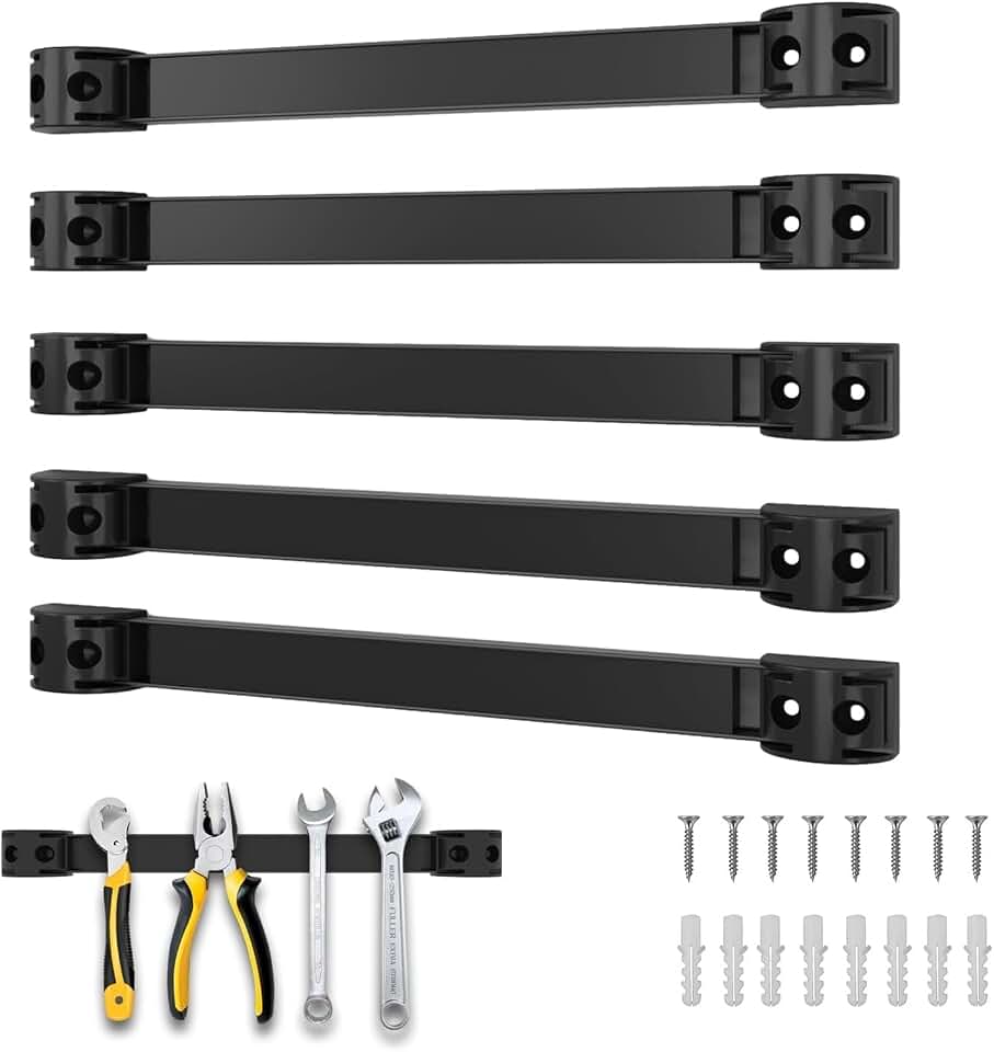 12" Magnetic Tool Holder, 5 Pack PVC-Coated Heavy Duty for Garage | Strong Magnetic Hold Rust Resistant Easy Install, Fits Wrenches, Hammers, Pliers &amp; Screwdrivers