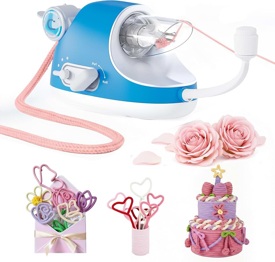 Caydo Automatic i Cord Knitting Machine Pro for Fast DIY Handmade Crafts | Highly Efficient Hands-Free Electric Yarn Knitter, Powerful 3-Speed Adjustable, Create Various iCord Handicrafts &amp; Ornament
