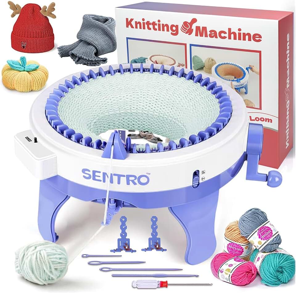 SENTRO Knitting Machine 48 Needles, Knitting Loom Machine with Row Counter | Smart Circular Knitting Machine with Gife Box,Knitting Gife for Adult&amp;Beginners,Efficient DIY Crochet Machine for Hat,Scarves