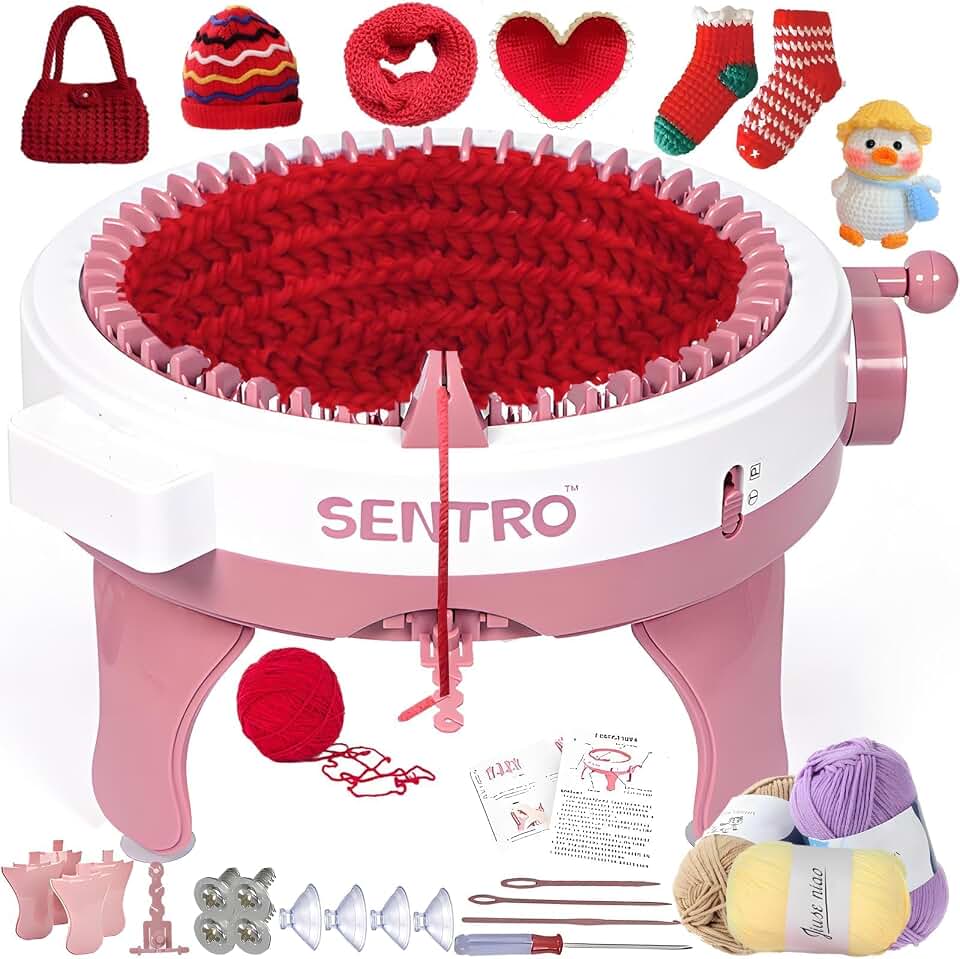 PKYOHYI Sentro Knitting Machine, Sentro 40 Needles Knitting Machine Automatic Circular Weaving Spinning Knitting Loom Machine Kit for Adults and Beginners for Scarf, Hats, Sweater, Kintting Toys