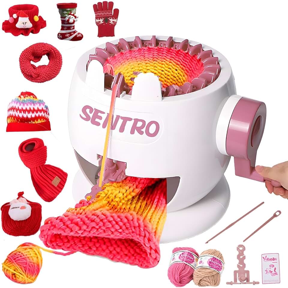 PKHOUHYI Sentro 22 Knitting Machine, Sentro 22 Needles Knitting Machine Automatic Circular Weaving Spinning Knitting Loom Machine Kit for Adults and Beginners for Scarf/Hats/Sweater/Kintting Toys