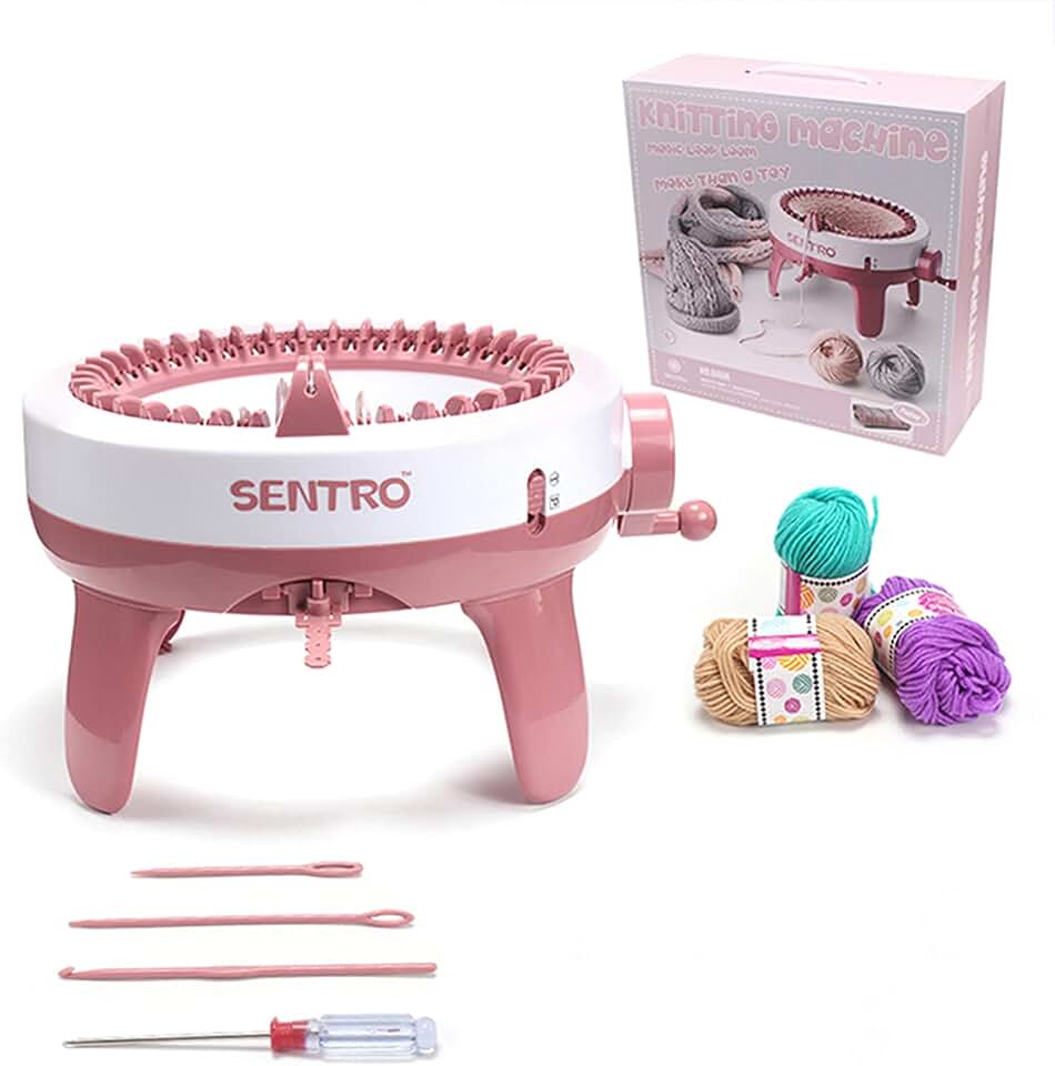 SENTRO 40 Needles Knitting Machine, All-in-One Knitting Loom Machine | Smart Circular Knitting Machine with Gife Box,Knitting Gife for Adult&amp;Beginners,Efficient DIY Crochet Machine for Hat,Scarves