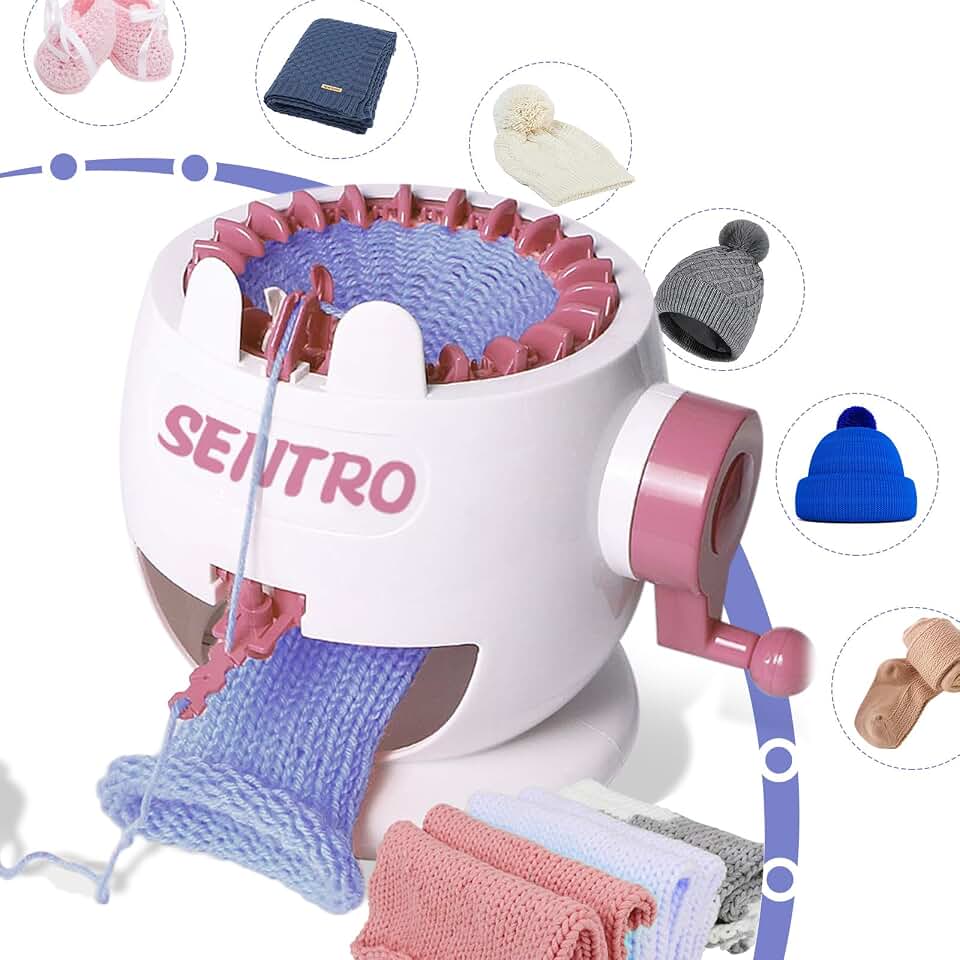 SENTRO Knitting Machine, 22 Needles Knitting Machines for Kids, Crochet Knitting Machine Kit for Sock/Hat/Pumpkin