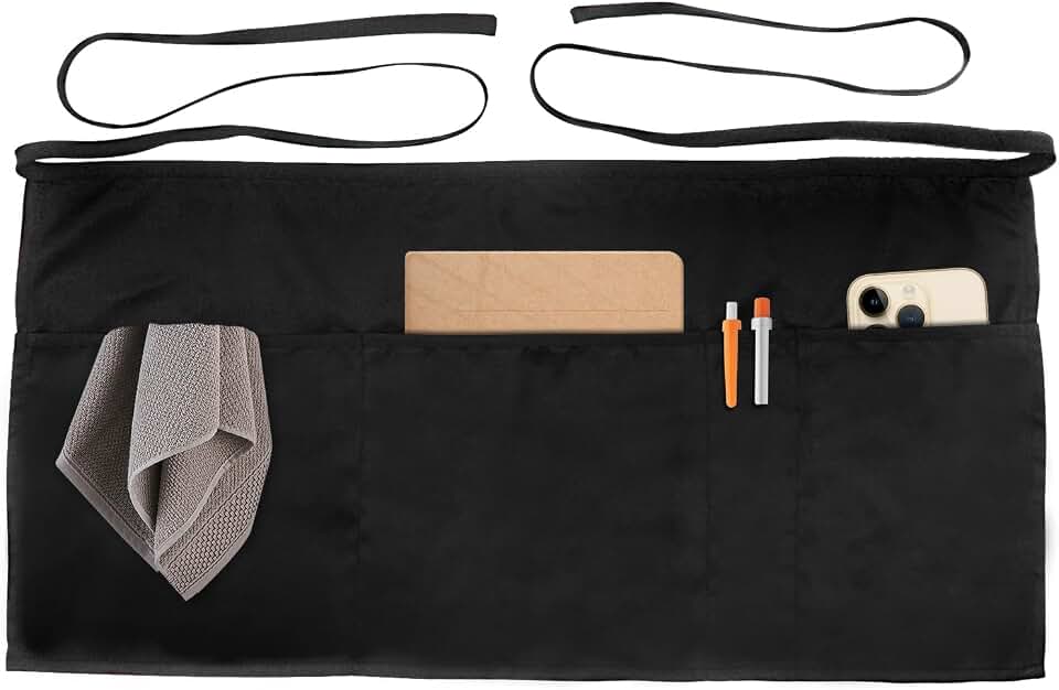 Xeoxarel Aprons with 4 Pockets (Available in 3 Pack / 7 Pack) 23.5'' X 11.5''