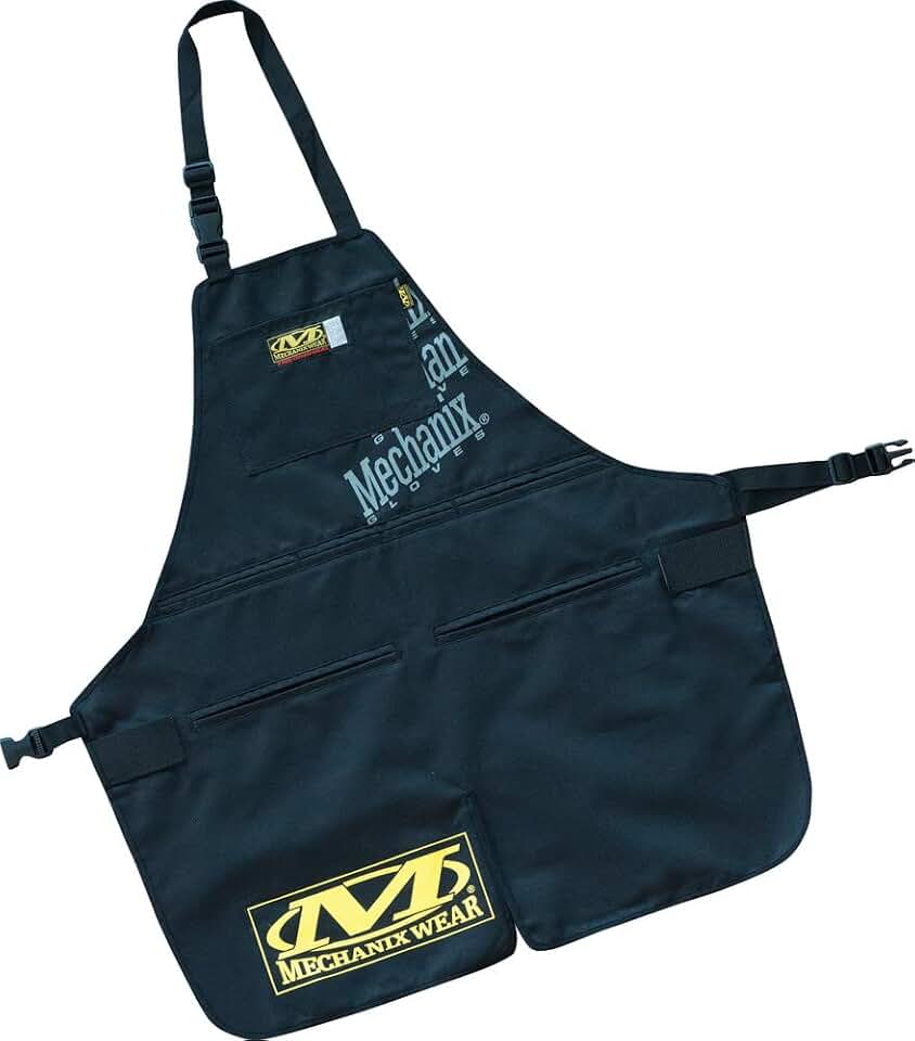 Mechanix Wear Shop Apron, Heavy Duty, One Size, Black | Liquid-Resistant Work Apron with Multiple Storage Pockets, Adjustable Straps &amp; Machine Washable Design