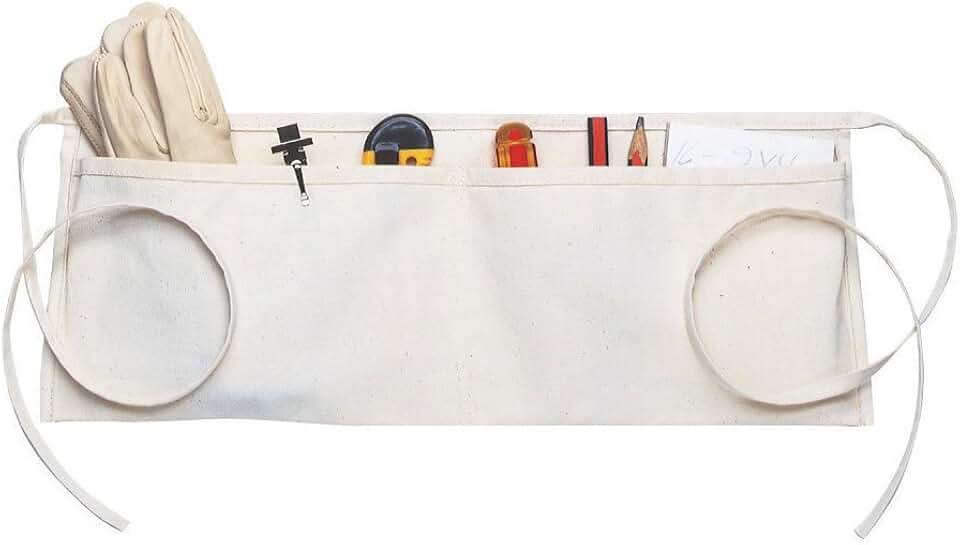 Clc Custom Leathercraft C6 Canvas Waist Apron Two Pocket, Unisex Adult, White