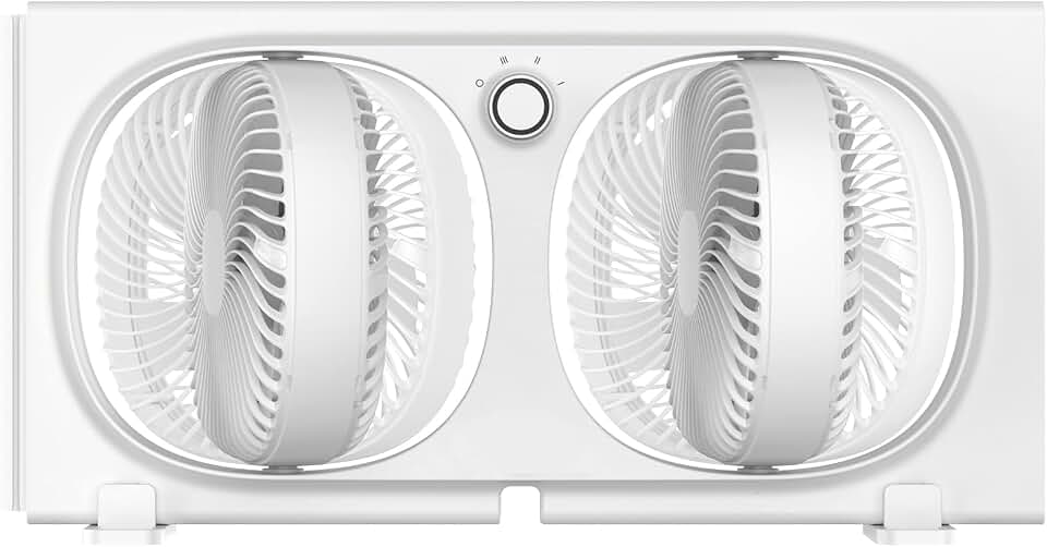 shinic 3-Speeds Window Fan with 180°+90° Rotatable Fans, Manual Reversible, Vertical Window Fan with Rigid &amp; Accordion Expanders, Width Adjustable (21.65" to 33.27"), Ideal for Home, Kitchen, Bedroom