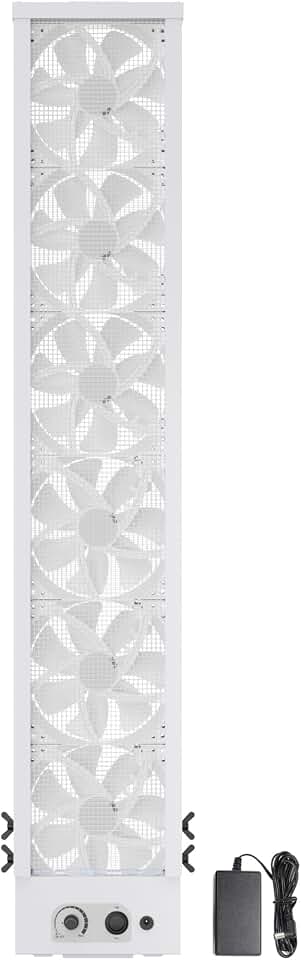 36.61-66.93 Inch Dual-Mode Airflow Exhaust Intake Vertical Window Fan White | Compact Sliding Window Vent Fan with Variable Speed Control, Window-Free Interference for Household Kitchens Humid Basements