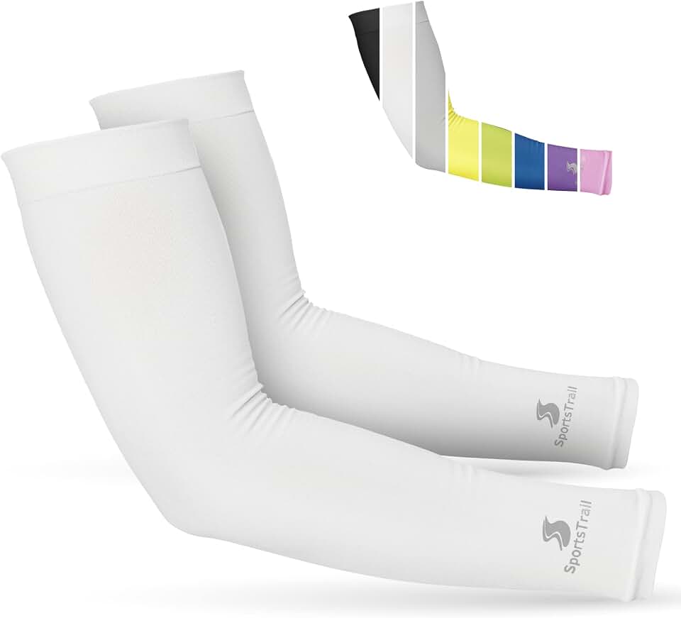 SportsTrail Cooling Arm Sleeves for Men &amp; Women – Breathable, UV Sun Protection, Sports Arm Sleeves for Women, Men &amp; Youth