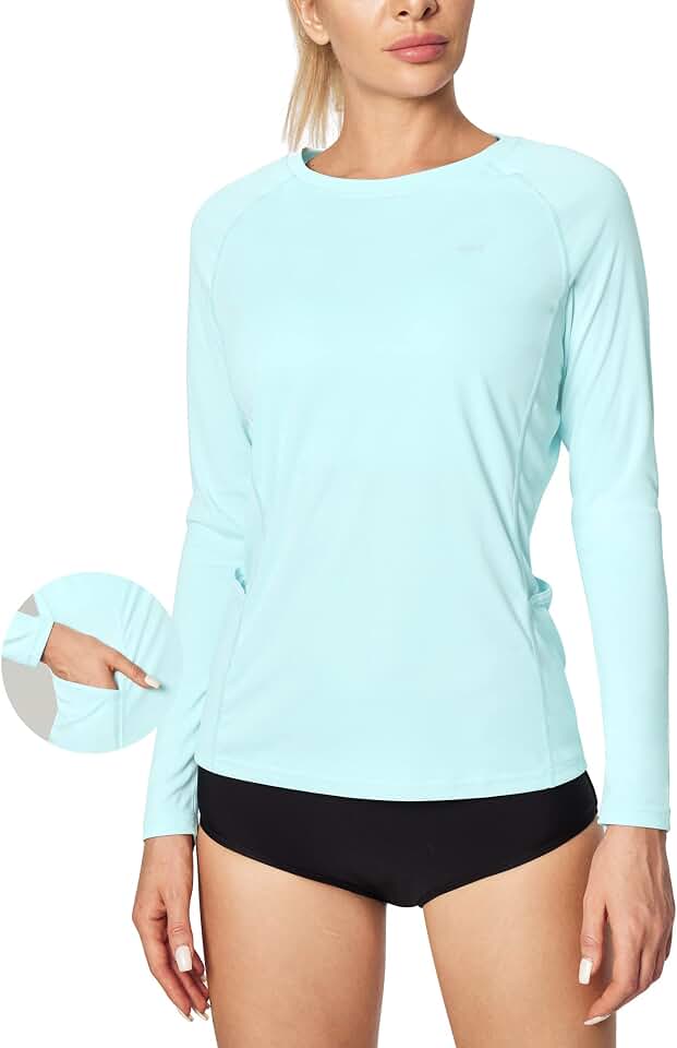 IUGA Long Sleeve Workout Tops for Women UPF 50+ Rash Guard Athletic Shirts Global Recycled Standard