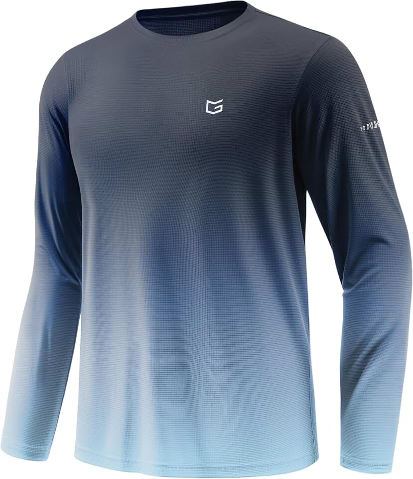 G Gradual Men's Sun Protection UPF 50+ Grid Swim Long Sleeve Rash Guard SPF UV Shirts
