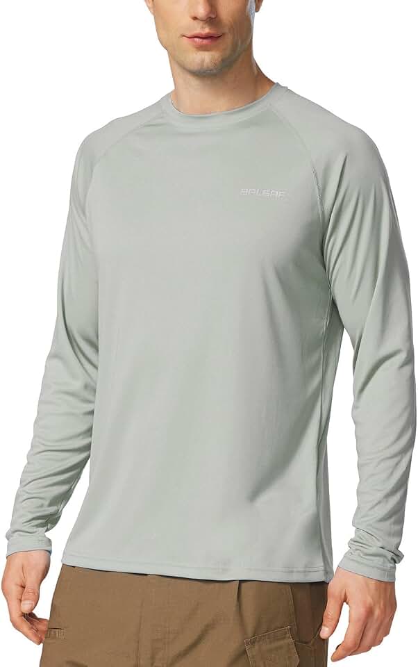 baleaf Men's UPF 50+ Sun Protection Shirts Long Sleeve Rash Guard