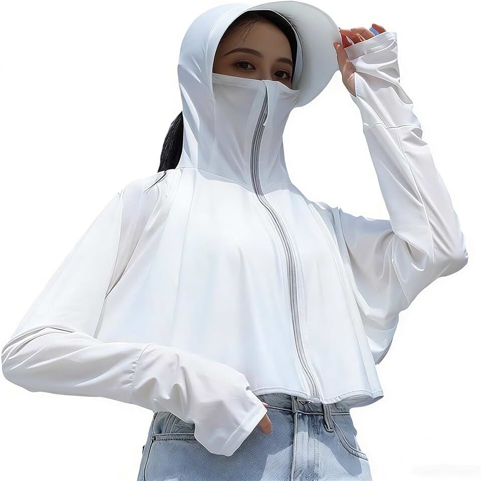 INOGIH Women Long Sleeve Sun Protection Lightweight Hoodie Workout Jacket Outdoor