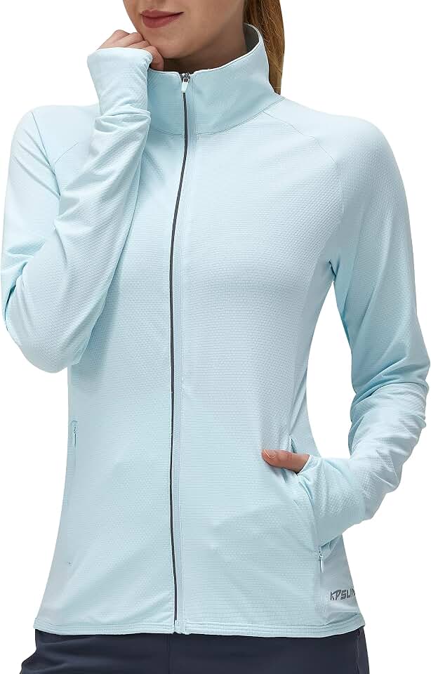 KPSUN Women's UPF 50+ Sun Protection Clothing Lightweight Athletic Jacket Global Recycled Standard