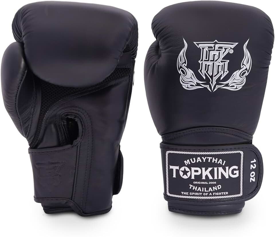 Top King Super Air Breathable Leather Gloves Muay Thai Boxing Gloves for Training and Sparring - 8oz, 10oz, 12oz, 14oz, 16oz