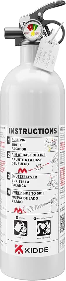 Kidde Mariner PWC Fire Extinguisher for Jet Skis, 5-B:C, KD57W-5BC | Coast Guard Approved for Personal Watercraft, Very Small Flammable Liquids &amp; Electrical Fires, 2.5 lb. Dry Chemical