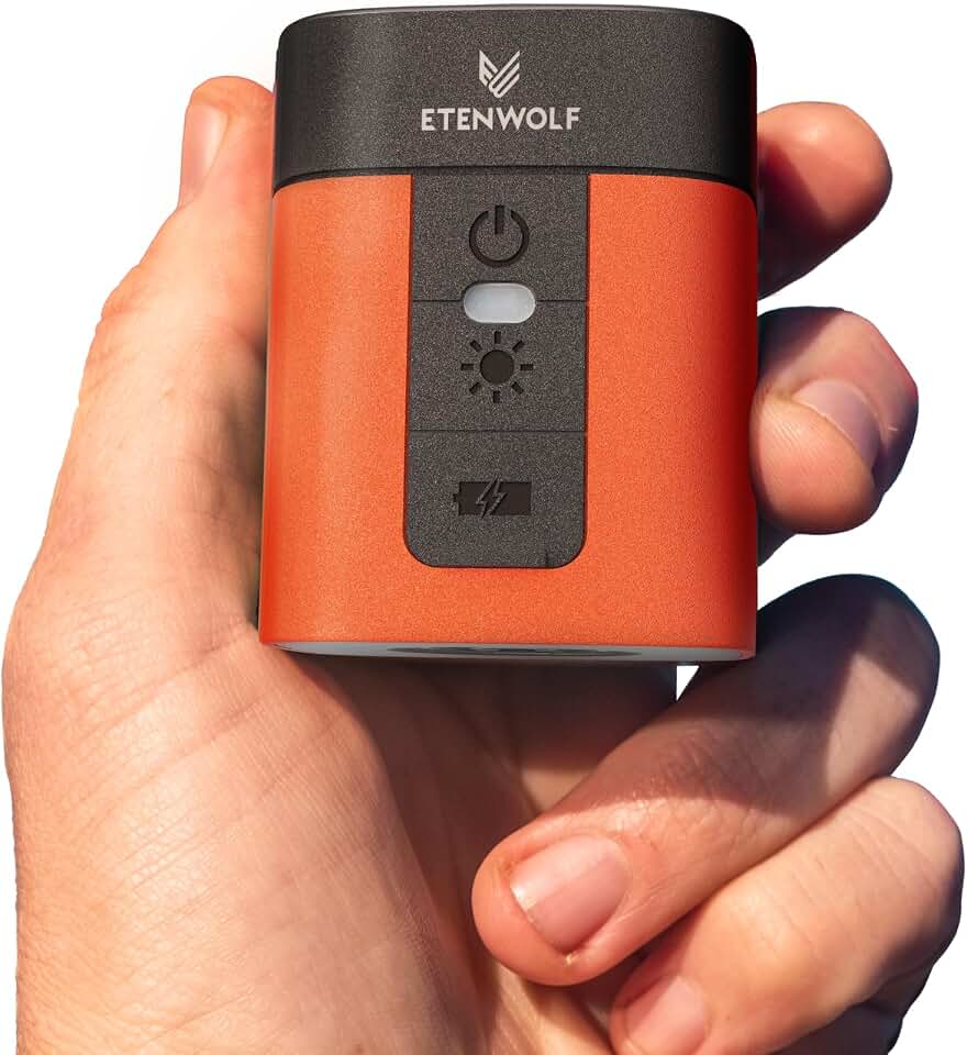 ETENWOLF AIR 3 Air Pump for Inflatables with 2600mAh Battery&amp; Camping Light | Ultra-Fast and Mini Electric Air Pump, Inflate Deflate for Air Mattress, Pool Floats, Vacuum Storage Bags