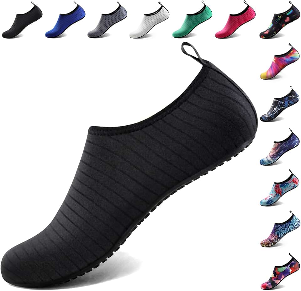Water Shoes for Women Men Quick-Dry Aqua Socks Swim Beach Outfits Barefoot | Yoga Exercise Wear Sport Accessories Pool Camping Must Haves River Hiking Youth Adult Global Recycled Standard