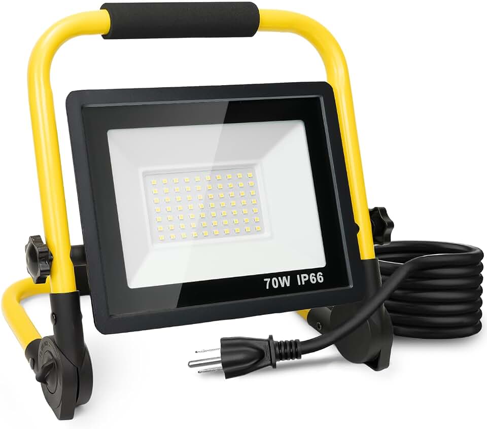 10000LM Portable LED Work Light, IP66 Waterproof for Garage | Portable 10000LM LED flood light, IP66 waterproof &amp; durable. Brightens dark garages, workshops, and outdoor job sites.