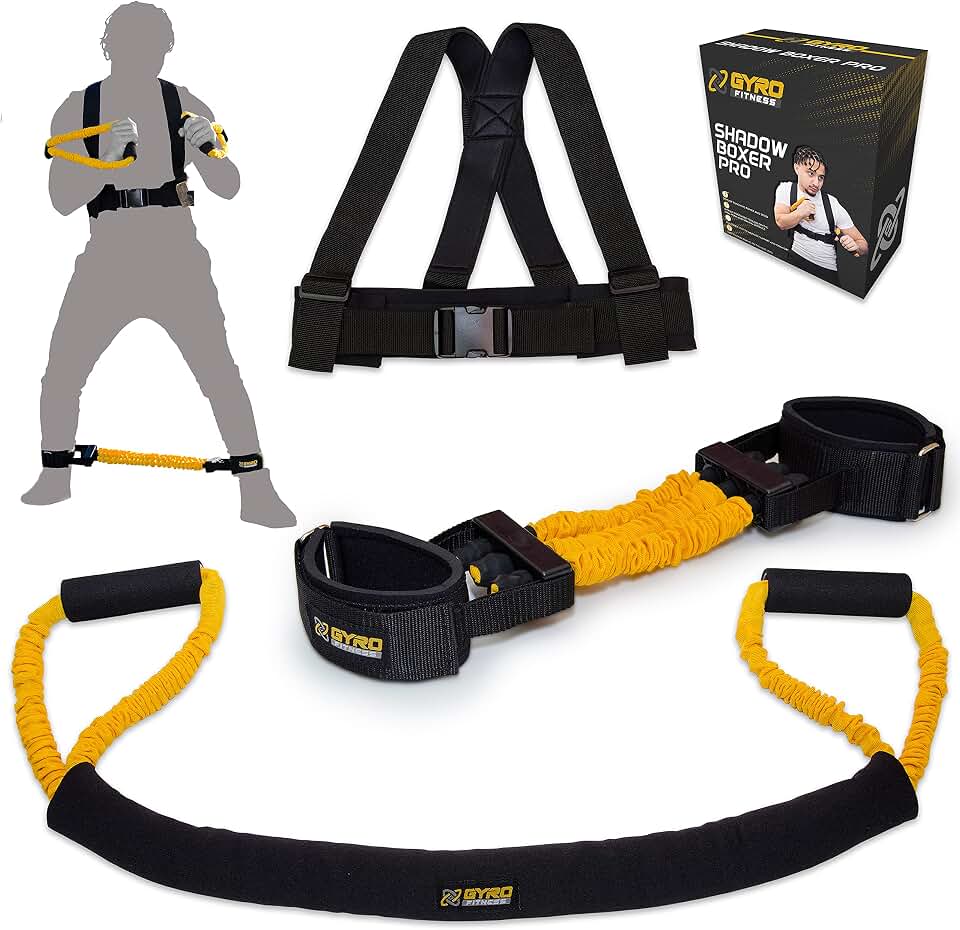 GYRO FITNESS | Shadow Boxer Pro | Boxing Resistance Bands Kit for Shadow Boxing, Comes with Ankle Cuffs | Ideal Addition to Your Home Boxing Equipment