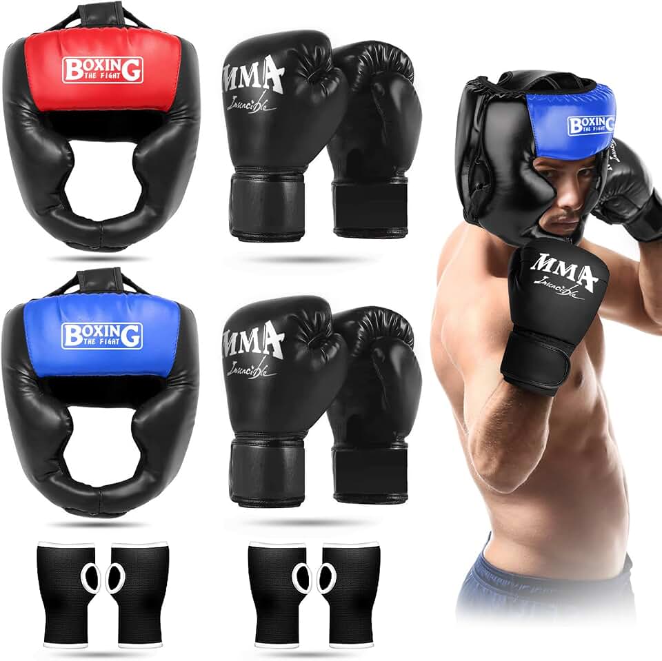 YORWHIN Sparring Head Guard with Gloves - Boxing Safety Headgear for MMA, Kickboxing, Muay Thai &amp; Boxing - Adults &amp; Kids