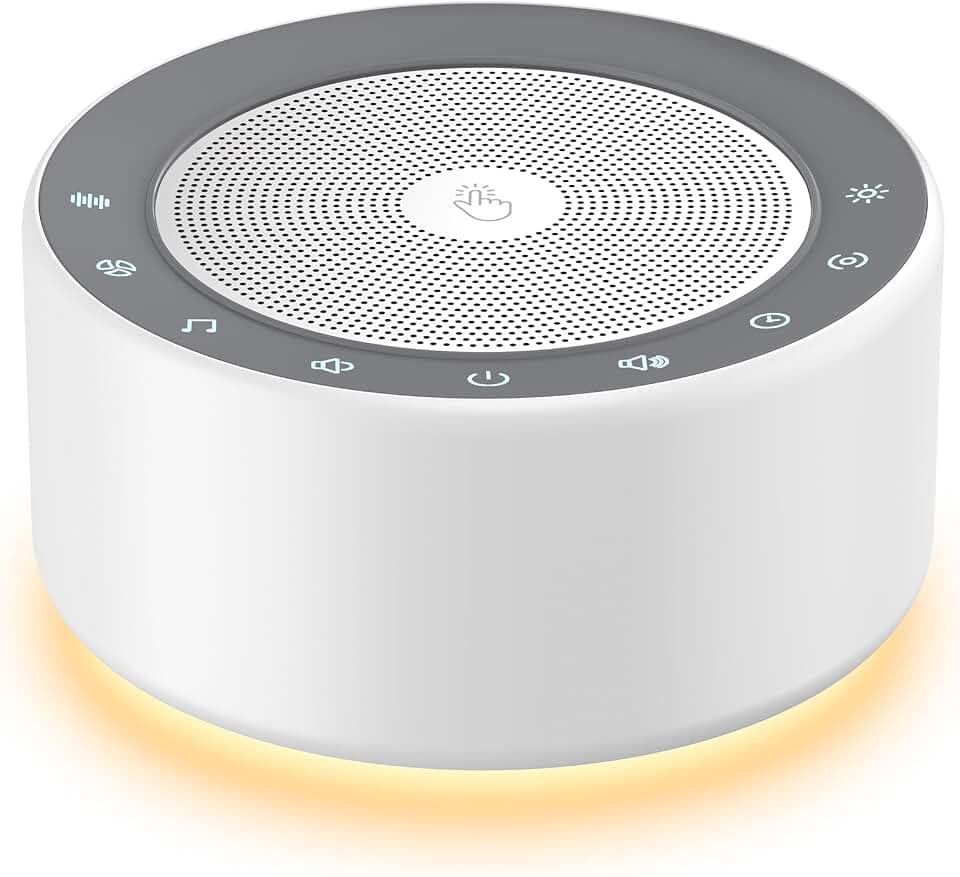 Kipcush White Noise Machine for Baby &amp; Adults, 30 Soothing Sounds, Sleep Sound Machine with 8 Color Night Light, Memory Function, White Noise for Sleeping, Nursery, Office, Travel &amp; Relaxation ClimatePartner certified