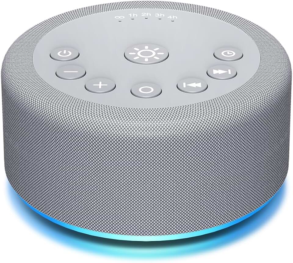 Sound Machine Night Light White Noise Brown Noise Machine 30 Non Looping Sounds 12 Lights 5 Timers 36 Adjustable Volume Memory Function Sleep Sounds Machine for Baby Kids Adult &amp; Home Office Travel