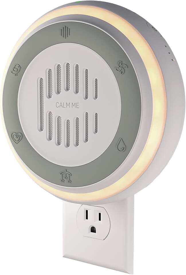 Wall Plug in White Noise Sound Machine for Office Privacy &amp; Noise Canceling, White Noise Machine for Sleeping Adults &amp; Baby, Therapy Noise Blocker with 20 Soothing Sounds &amp; Nightlight by Calm Me.