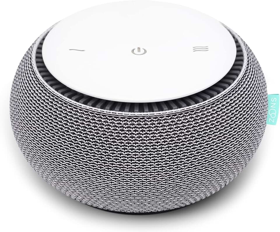 SNOOZ Original Smart White Noise Sound Machine, Real Fan Inside for Sleep | Natural Sound from a Real Fan, Non-Looping White Noise, App Scheduler, 10 Levels, Masks Snoring, Office Privacy &amp; Neighbors
