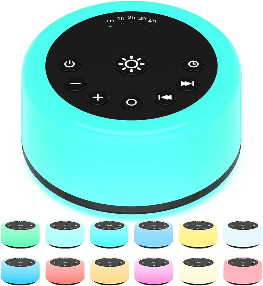 Soother Sleep Sound Machine Night Light White Noise Machine with 30 Soothing Sounds &amp; 12 Color Night Lights for Baby Kids Adults Brown Noise Machine with Timer &amp; Continuous Play for Home Travel Office