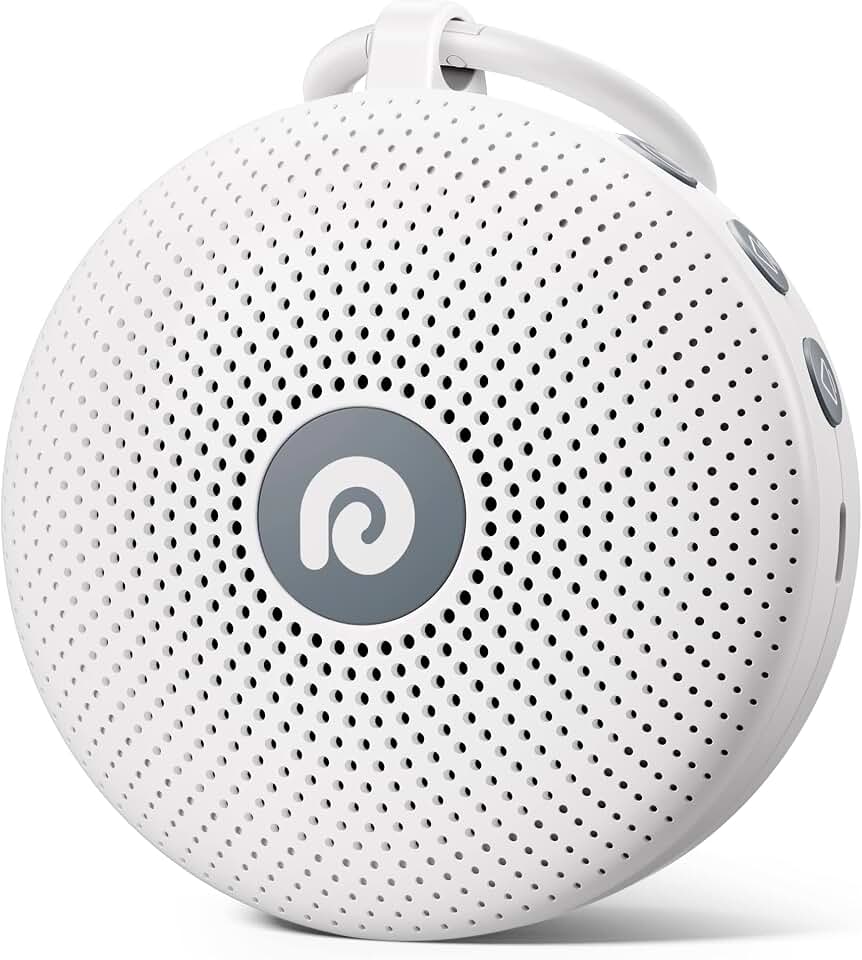Dreamegg Portable Noise Machine for Baby Adult, Features Powerful Battery, 21 Soothing Sound, Noise Canceling for Office &amp; Sleeping, Sound Therapy for Home, Travel, Registry Gift, Classic White Global Recycled Standard