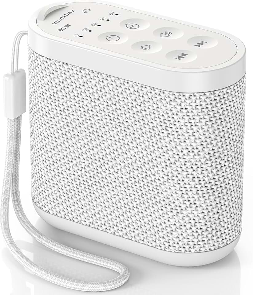 Portable Travel Sound Machine White Noise Machine for Sleeping : Super Long-Lasting &amp; Rechargeable Battery, Headphone Jack, 21 Sounds, Noise Canceling for Office Privacy, Home, Adults, Baby, Gift