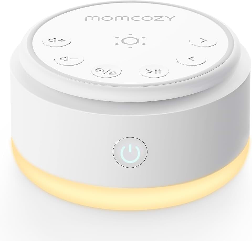Momcozy Sound Machine for Baby-20 Soothing Sounds &amp; Touch Warm Light Portable White Noise for Kids &amp; Adults for Sleeping Timer and Memory | Ideal Travel Companion &amp; Nursery Must-Have