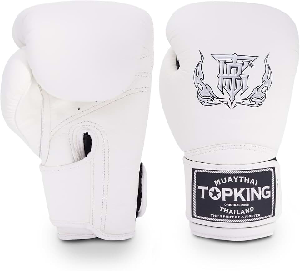 Top King Supreme Muay Thai Boxing Gloves, White, Black, Red, Blue,Yellow, Pink, Green; 8oz.,10oz., 12oz., 14oz., 16oz., 18oz.