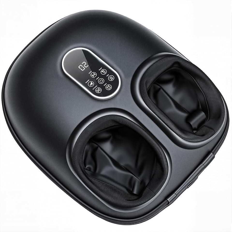 OLIXIS Foot Massager Machine with Heat, Shiatsu Deep Kneading Feet Massager with Air Compression, 6 Modes, Gifts for Women Men