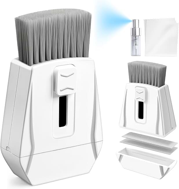 Keyboard Cleaner Brush, Portable for Laptop, Electronics, Home Office Use | High-Density Soft Brush, Retractable Design, Deep Cleaning Screen Spray, Microfiber Polishing Cloth, Multi-Surface Cleaning