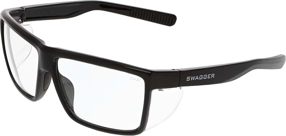 MCR Safety Swagger SR2_Parent Swagger Glasses | Integrated side shields, Thermo Plastic Rubber Nose Pads, Detachable Side Shields