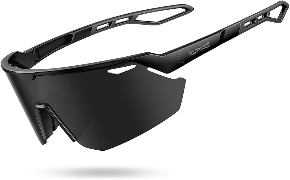Lamicall 24g Polarized Sports Sunglasses for Men Women - UV400 Protection Sun Glasses for Baseball Running Cycling Fishing Global Recycled Standard