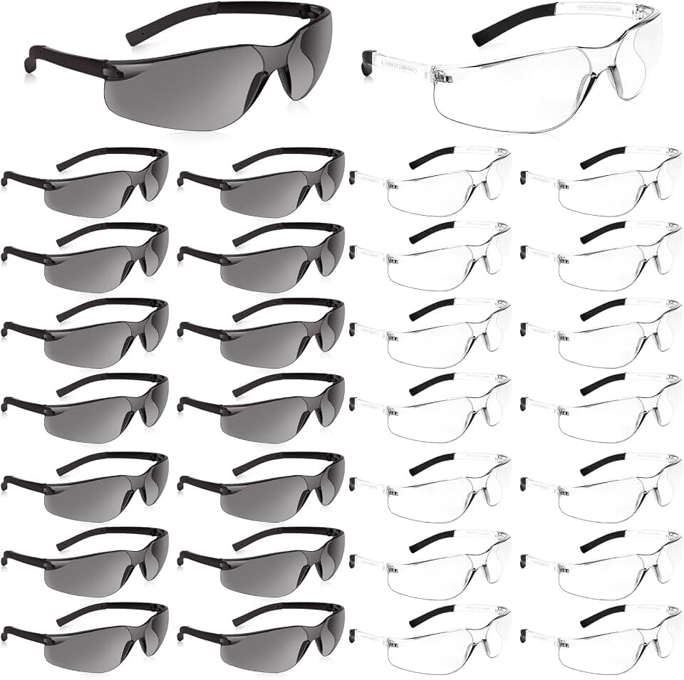 Salfboy 30pack Safety Glasses Bulk for Men Women, Ansi Z87.1 Eye Protection | Clear Safety Glasses for Men Women, For Construction, Woodworking, Laboratory, Jobsite, Gardening, Landscaping, Lawn Mowing