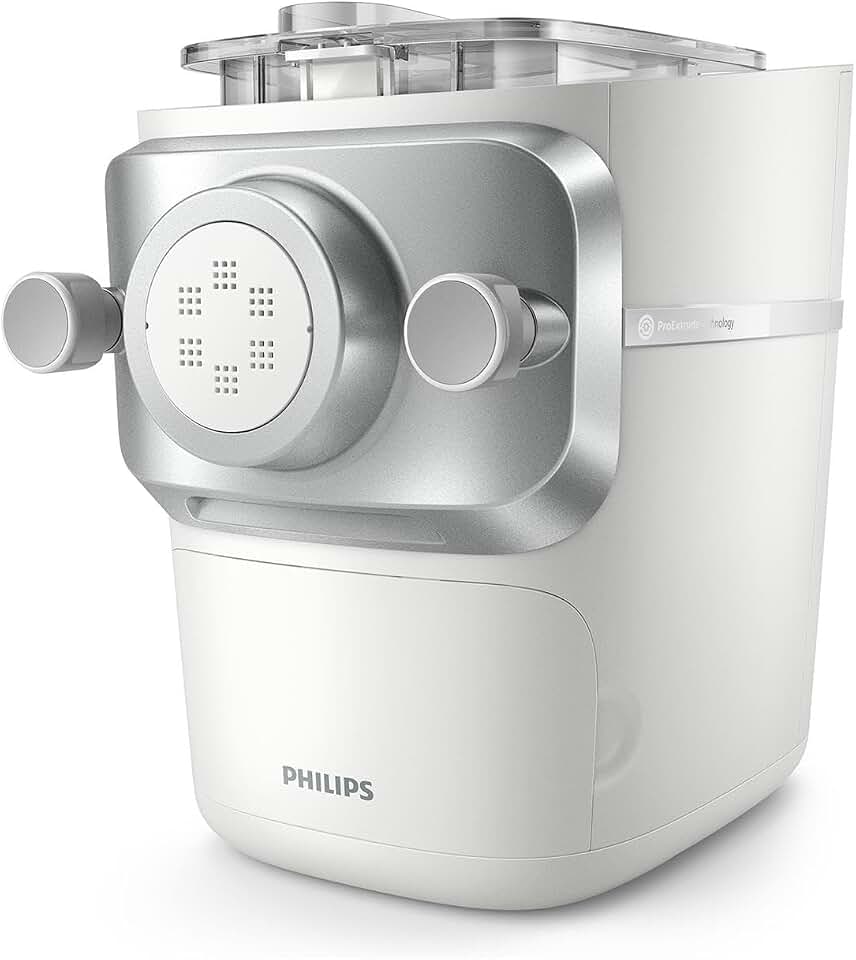 Philips Pasta Maker Series 7000 - ProExtrude Technology, Fully Automatic, 6 Shaping Discs, White (HR2660/00) (Renewed)