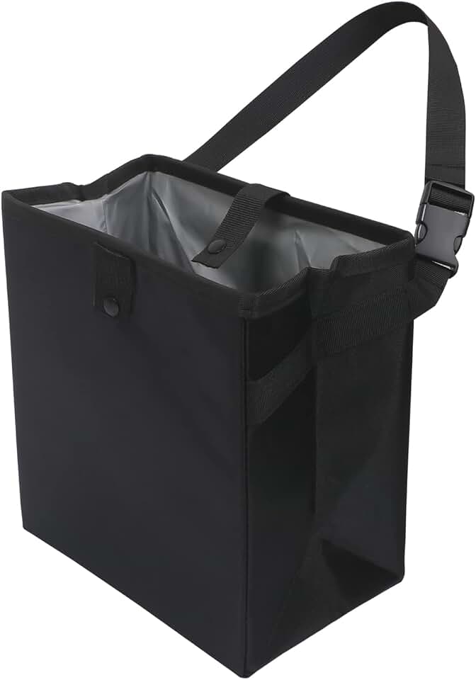 Homelove Car Trash Can, Leak-Proof Waterproof Trash Bin Collapsible Portable Auto Garbage Bag Large Capacity Trashcan Storage Bag Multipurpose Car Organizer Hanging (Black)