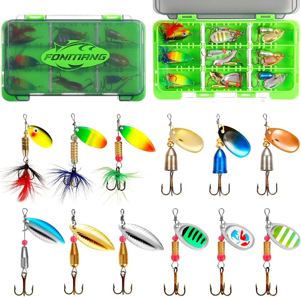 FONMANG Fishing Lure Spinner baits for Freshwater and Saltwater,2026 New Bass Trout Fishing Lures Also for Crappie Salmon Walleye Pike