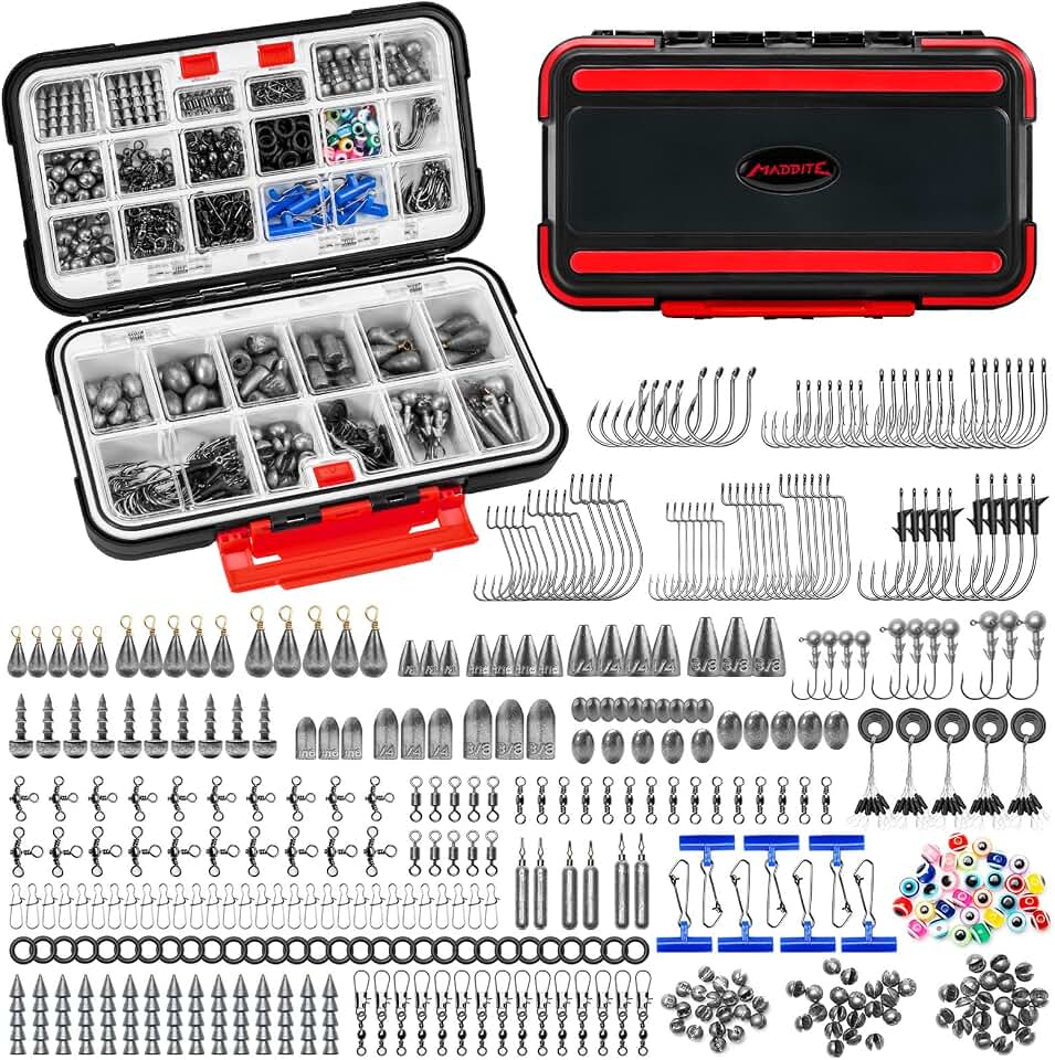 MadBite by KastKing Compact Fishing Tackle Kit for Bass Trout Panfish | All-in-One Kit, 19 Proven Rigs, Watertight Tackle Box, Corrosion-Resistant Components, Fishing Gear Set