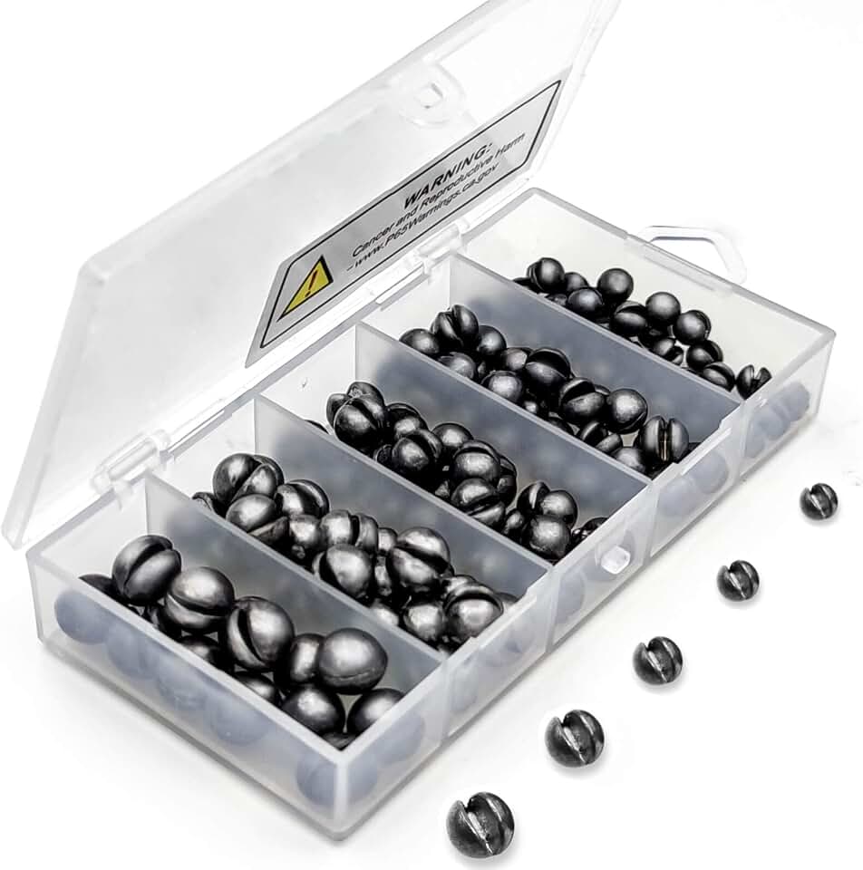 SANWEAL Split Shot Fishing Weights, Removable Sinkers 120/200PCS, 5/6 Sizes