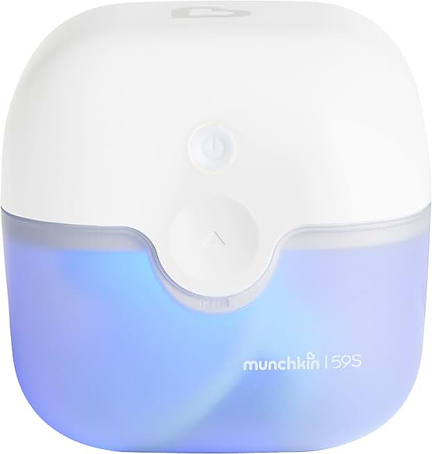 Munchkin® Portable UV Sterilizer Plus with Rechargeable Battery, Mini UV Light Sanitizer Eliminates 99.99% of Germs in 59 Seconds