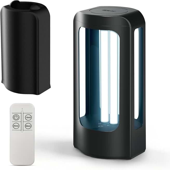 SANSI 27W UV Light Sanitizer with Remote Control Timer, LED UVC Lamp | Ultraviolet Light Portable for Bedroom Hotel Kitchen Bathroom Cleaning- Ozone Free
